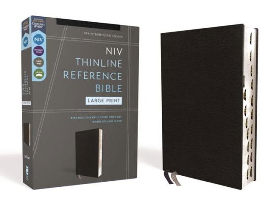 NIV, Thinline Reference Bible, Large Print, European Bonded Leather, Black, Red Letter, Thumb Indexed, Comfort Print - Zondervan Publishing Company - Books - Zondervan - 9780310462651 - March 28, 2023