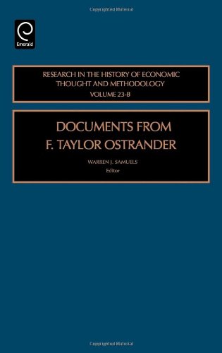Cover for Biddle J. E. · Documents from F. Taylor Ostrander - Research in the History of Economic Thought and Methodology - Vol. 23 (Hardcover Book) (2005)