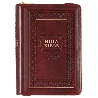 Cover for Christian Art Gifts Inc · KJV Large Print Compact Bible Burgundy with Zipper Faux Leather (Leather Book) (2022)