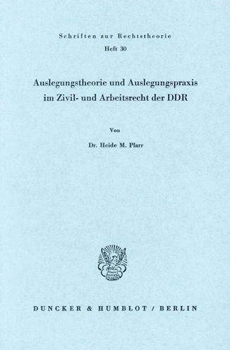 Cover for Pfarr · Auslegungstheorie und Auslegungsp (Book) (1972)