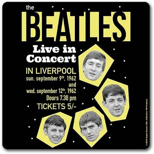 The Beatles Single Cork Coaster: 1962 Live in Concert - The Beatles - Merchandise - Apple Corps - Accessories - 5055295332652 - 