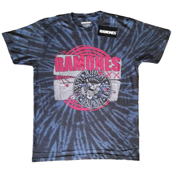 Cover for Ramones · Ramones Unisex T-Shirt: Punk Patch (Blue) (Wash Collection) (T-shirt) [size S] (2022)