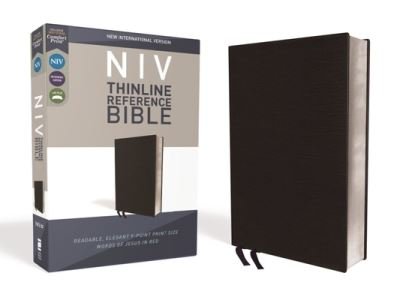 Cover for Zondervan · NIV, Thinline Reference Bible, Bonded Leather, Black, Red Letter Edition, Comfort Print (Lederbuch) (2018)