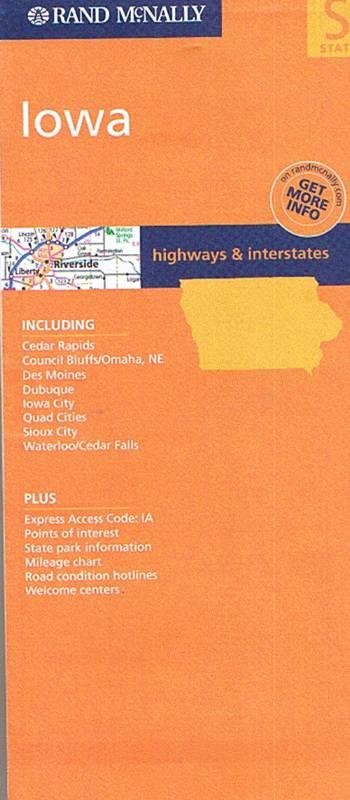 Cover for Rand McNally · Iowa: Highways &amp; Interstates (Gebundenes Buch) (2008)