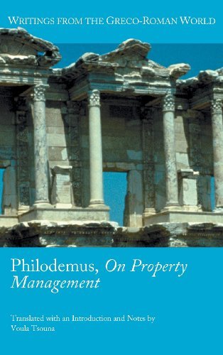 Cover for Voula Tsouna · Philodemus, on Property Management (Society of Biblical Literature (Numbered)) (Innbunden bok) [Bilingual edition] (2013)