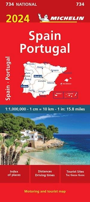 Spain & Portugal 2024 - Michelin National Map 734: Map - Michelin - Bøker - Michelin Editions des Voyages - 9782067262652 - 18. januar 2024