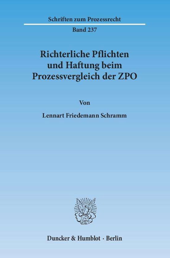 Cover for Schramm · Richterliche Pflichten und Haft (Book) (2015)