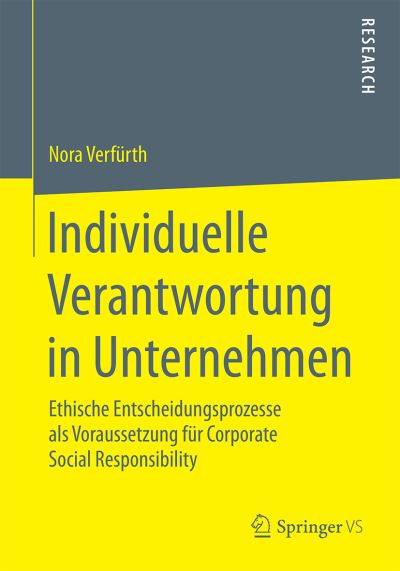 Cover for Verfürth · Individuelle Verantwortung in (Book) (2016)