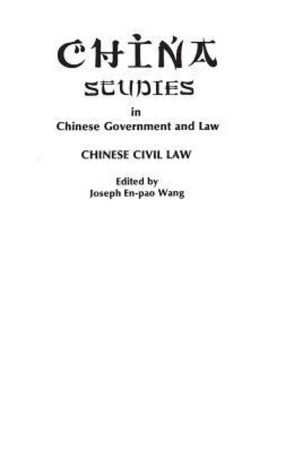 Cover for V. A. Riasanovsky · Chinese Civil Law (Hardcover Book) (1976)