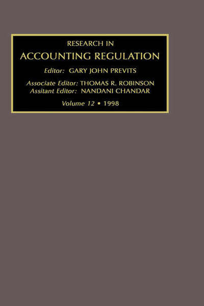 Cover for Epstein · Research in Accounting Regulation - Research in Accounting Regulation S. (Innbunden bok) (1997)