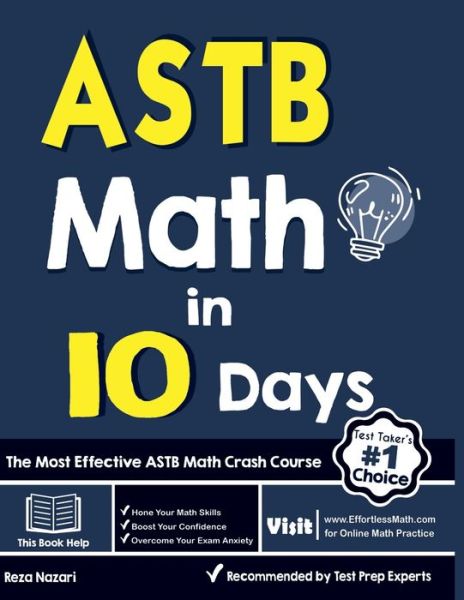 Cover for Reza Nazari · ASTB Math in 10 Days: The Most Effective ASTB Math Crash Course (Paperback Book) (2020)