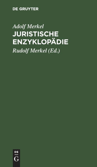 Cover for Adolf Merkel · Juristische Enzyklopdie (N/A) (1920)