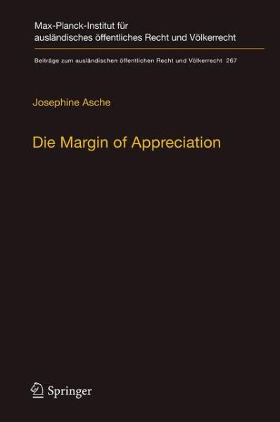 Cover for Asche · Die Margin of Appreciation (Book) [1. Aufl. 2018 edition] (2017)