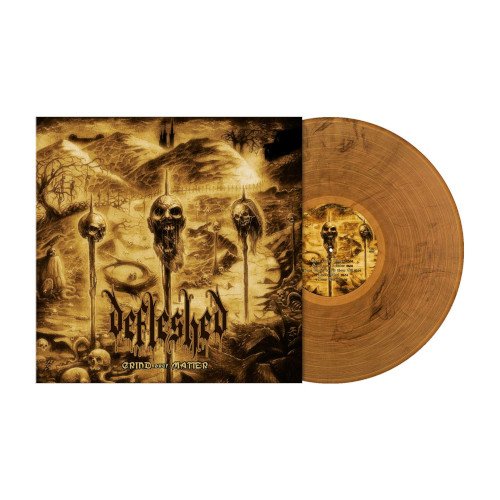 Cover for Defleshed · Grind Over Matter (Brown / Black Swirl Vinyl LP) (LP) [Black/Brown Swirl edition] (2022)