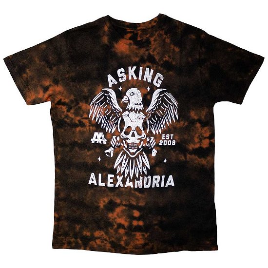 Asking Alexandria Unisex T-Shirt: Eagle Skull (Wash Collection) - Asking Alexandria - Merchandise -  - 5056737219654 - 