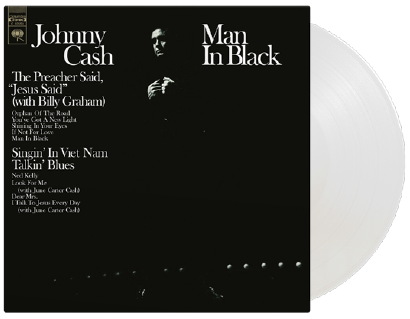 Cover for Johnny Cash · Man In Black (LP) [Crystal Clear Vinyl edition] (2024)