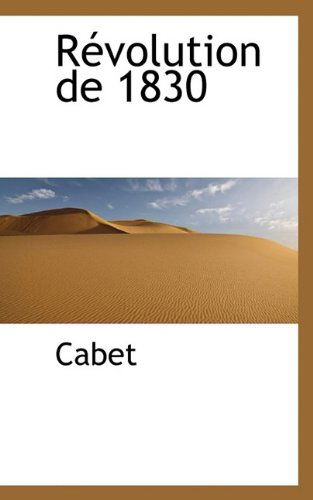 Cover for Cabet · R Volution de 1830 (Paperback Book) (2009)