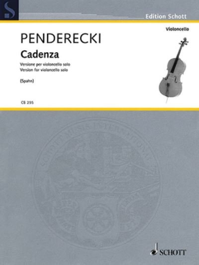 Cover for Krzysztof Penderecki · Cadenza (Partitur) (2019)