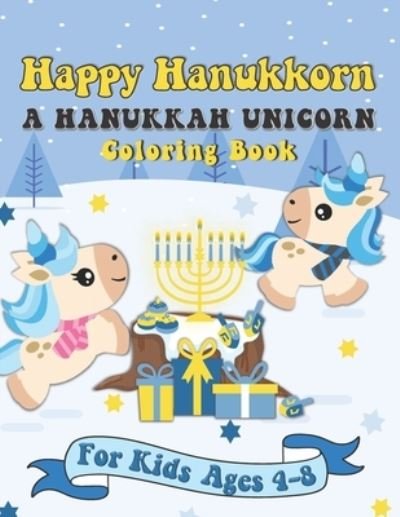 Cover for Pink Crayon Coloring · Happy Hanukkorn A Hanukkah Unicorn Coloring Book (Paperback Bog) (2019)