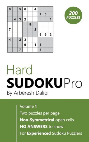 Cover for Arbëresh Dalipi · Hard Sudoku Pro (Paperback Book) (2017)