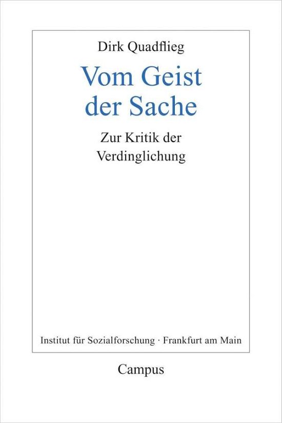 Cover for Quadflieg · Vom Geist der Sache (Bog)