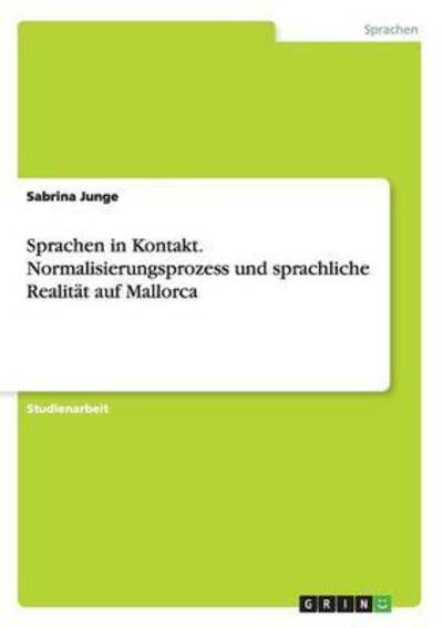 Cover for Junge · Sprachen in Kontakt. Normalisieru (Book) (2016)