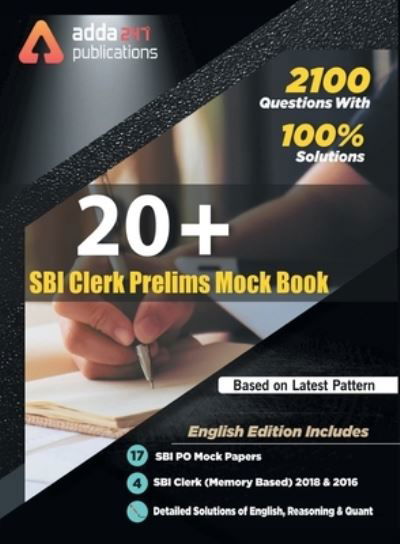 20+ SBI Clerk Prelims Mock Paper Practice Book English Medium - Adda247 - Książki - Metis Eduventures pvt ltd - 9789388964654 - 20 września 2019