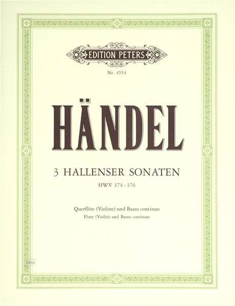 Cover for Handel · Flute Sonatas, Complete in 3 volumes, Vol.1 (Partitur) (2001)
