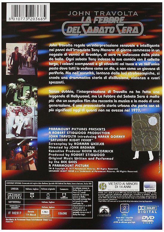 Cover for Cast · La Febbre Del Sabato Sera (DVD)