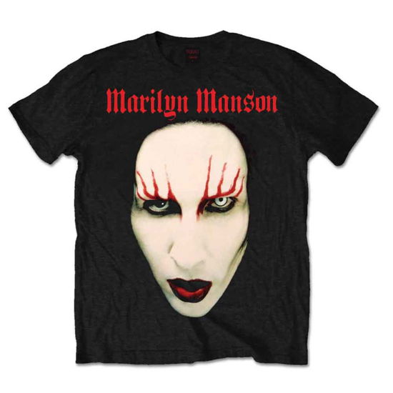 Marilyn Manson Unisex T-Shirt: Red Lips - Marilyn Manson - Merchandise - Global - Apparel - 5055295386655 - January 16, 2020