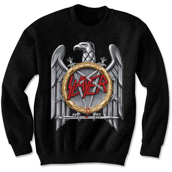 Slayer Unisex Sweatshirt: Silver Eagle (Puff Print) - Slayer - Marchandise - Global - Apparel - 5055295399655 - 
