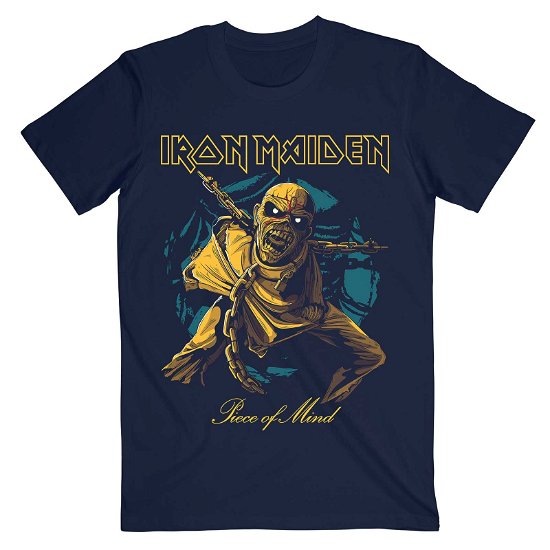 Iron Maiden Unisex T-Shirt: Piece of Mind Gold Eddie - Iron Maiden - Koopwaar -  - 5056561075655 - 
