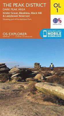 Cover for The Peak District: Dark Peak Area - OS Explorer (Kort) (2019)