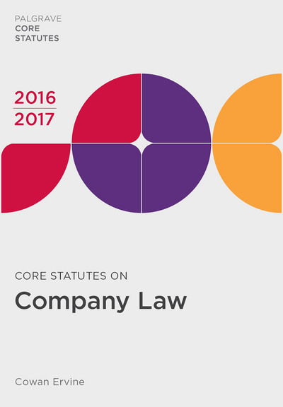 Cover for Cowan Ervine · Core Statutes on Company Law 2016-17 (Pocketbok) (2016)
