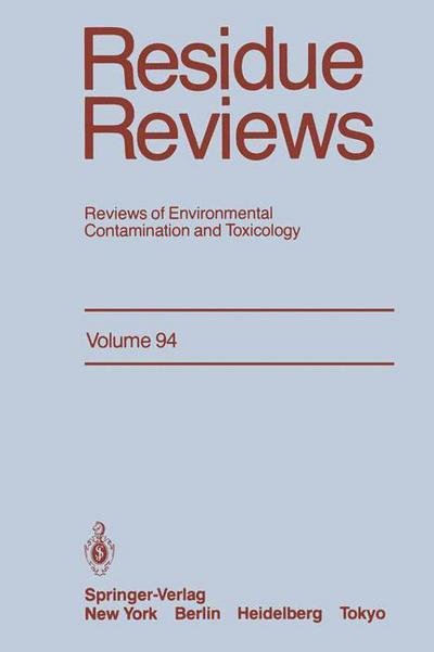 Cover for Francis A. Gunther · Residue Reviews: Reviews of Environmental Contamination and Toxicology - Reviews of Environmental Contamination and Toxicology (Paperback Book) [Softcover reprint of the original 1st ed. 1985 edition] (2011)