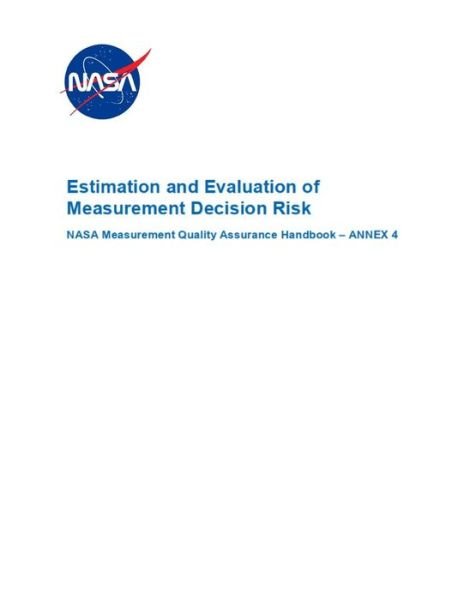 Cover for Nasa · Estimation and Evaluation of Measurement Decision Risk (Paperback Book) (2019)