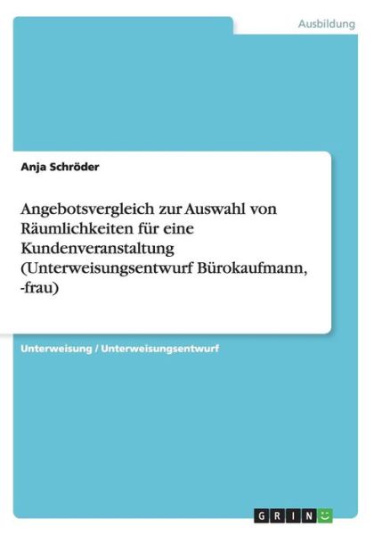 Cover for Schröder · Angebotsvergleich zur Auswahl (Book) [German edition] (2014)