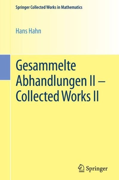 Cover for Hahn · Gesammelte Abhand.Coll.Works.2 (Book) (2016)