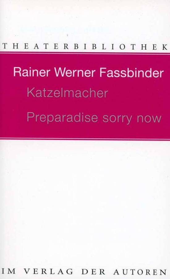 Cover for Fassbinder · Katzelmacher (Paperback Book) (1992)