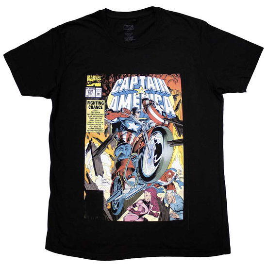 Marvel Comics Unisex T-Shirt: Captain America Wheel Comic Cover - Marvel Comics - Merchandise -  - 5056737257656 - 