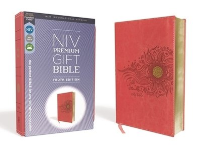 Cover for NIV, Premium Gift Bible, Youth Edition, Leathersoft, Coral, Red Letter Edition, Comfort Print (Bog) (2020)