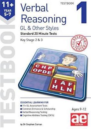 Cover for Stephen C. Curran · 11+ Verbal Reasoning Year 5-7 GL &amp; Other Styles Testbook 1: Standard 20 Minute Tests (Paperback Book) (2018)