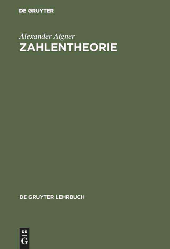 Cover for Alexander Aigner · Zahlentheorie (Book) (1974)