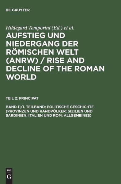 Cover for Hildegard Temporini · Politische Geschichte (Provinzen Und Randvolker: Sizilien Und Sardinien; Italien Und Rom; Allgemeines): Sizilien Und Sardinien (Hardcover Book) (1988)