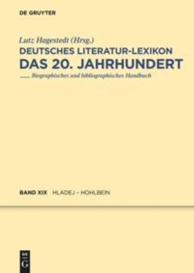 Cover for Lutz Hagestedt · Hla - Ho (Book) (2012)