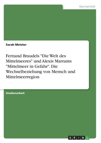 Cover for Meister · Fernand Braudels &quot;Die Welt des (Book)