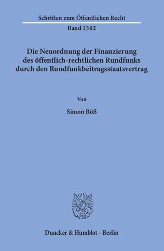 Cover for Röß · Die Neuordnung der Finanzierung des (Bog) (2015)