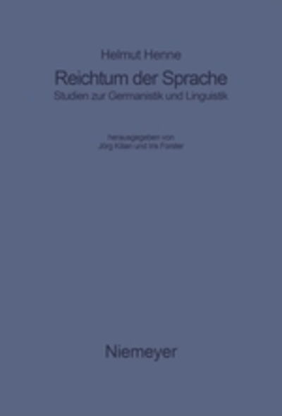 Cover for H. Henne · Reichtum der Sprache (Book) (2006)