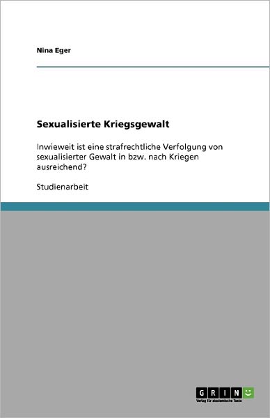 Cover for Eger · Sexualisierte Kriegsgewalt (Paperback Book) [German edition] (2008)