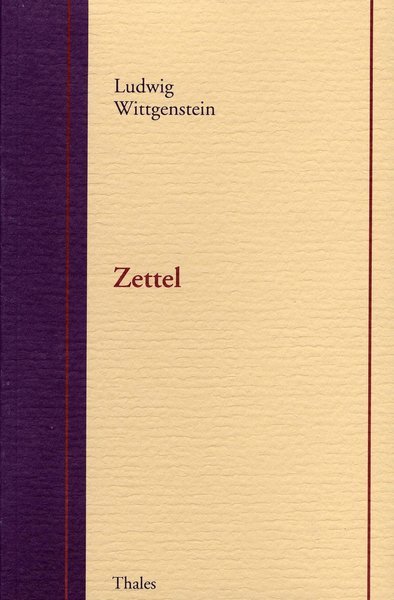 Cover for Ludwig Wittgenstein · Zettel (Bok) (1995)